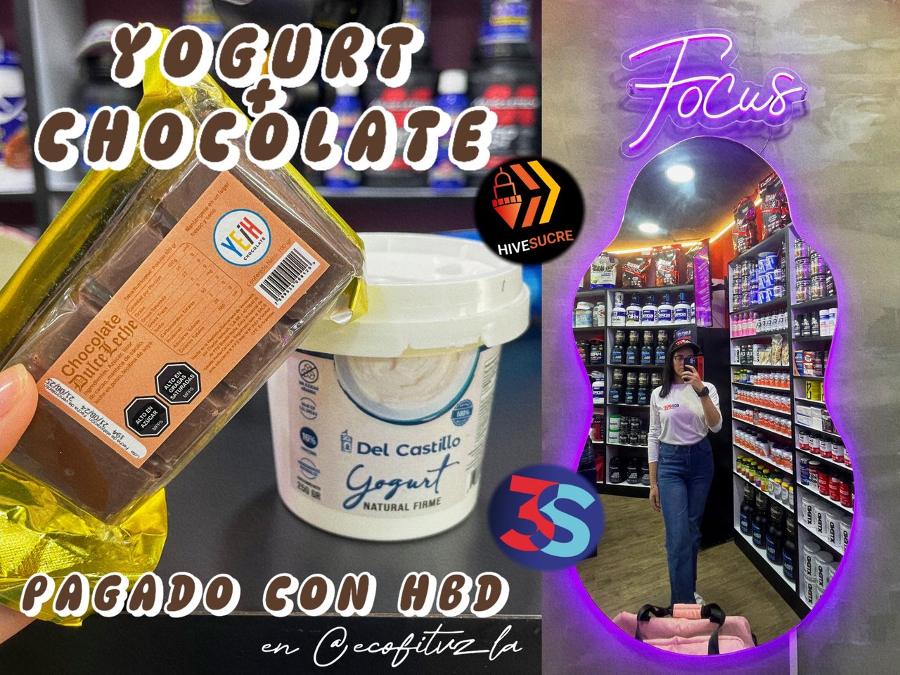 Yogurt + Chocolate pagado con HBD en @ECOFITVZLA🍫