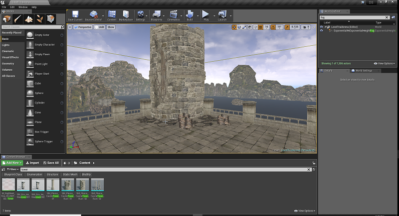 Unreal Engine 4 level design Arena map top of the platform towers.png