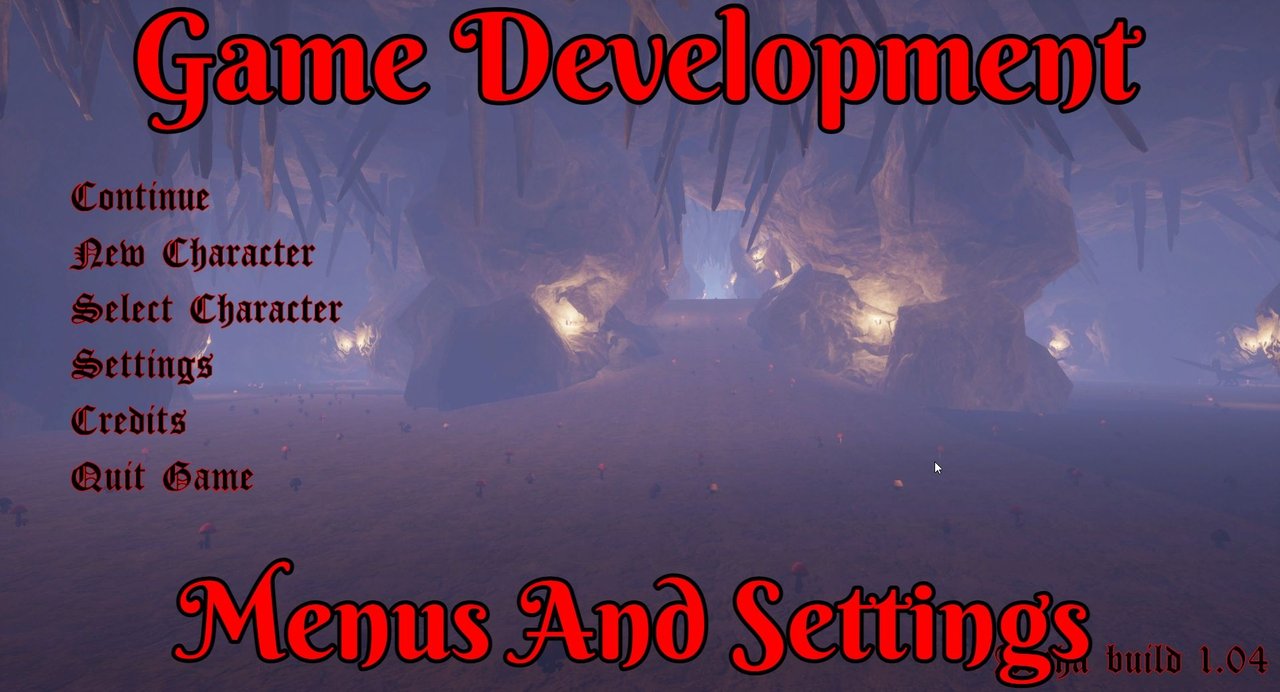 Game Development, Menus And Settings