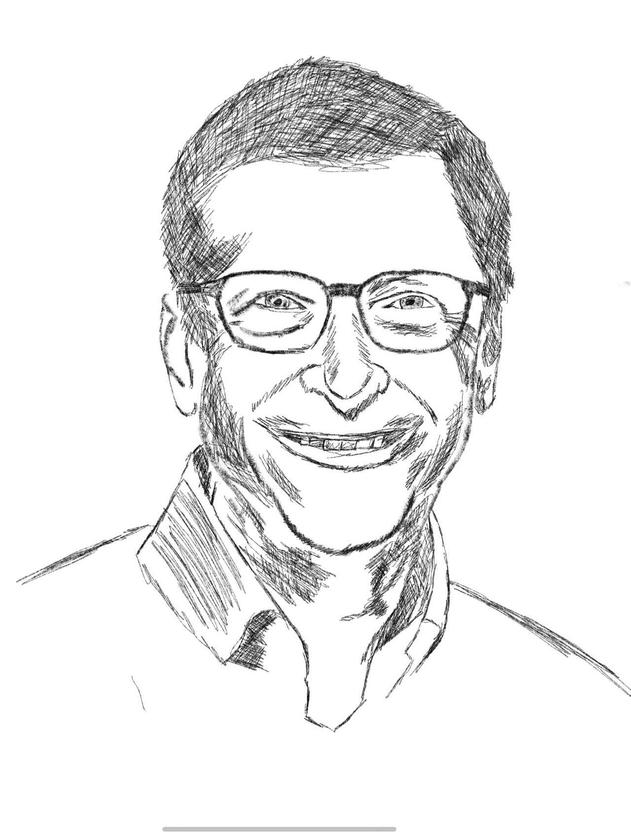 Bill Gates portrait Pencil Sketch Cartoon  Arthubai