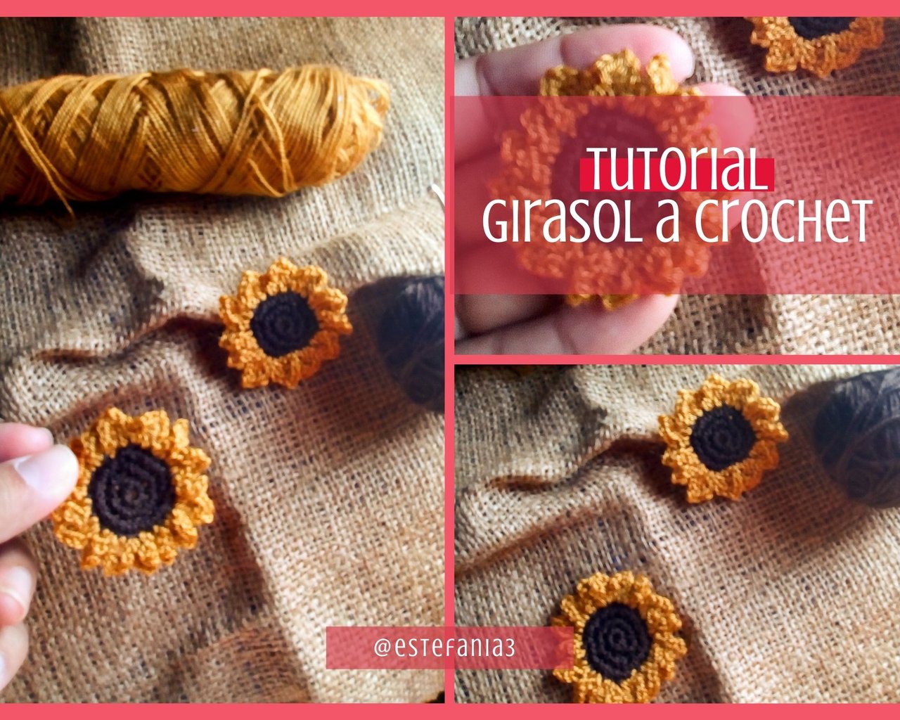 Tutorial: Girasol tejido a Crochet || Tutorial: Crocheted Sunflower ?? |  PeakD