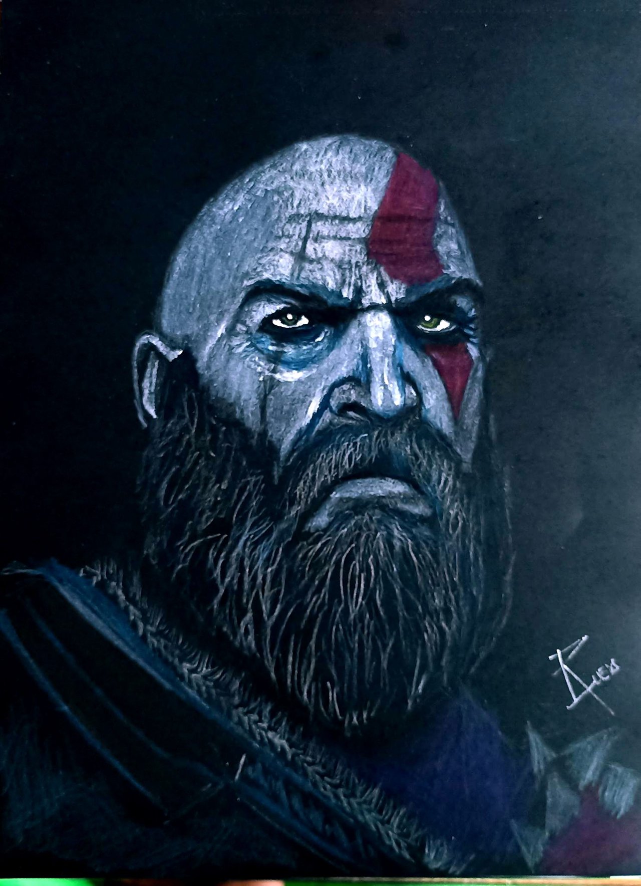 DRAWING KRATOS FROM GOD OF WARS - DIBUJANDO A KRATOS DE GOD OF WARS  [ENG-ESP] | PeakD