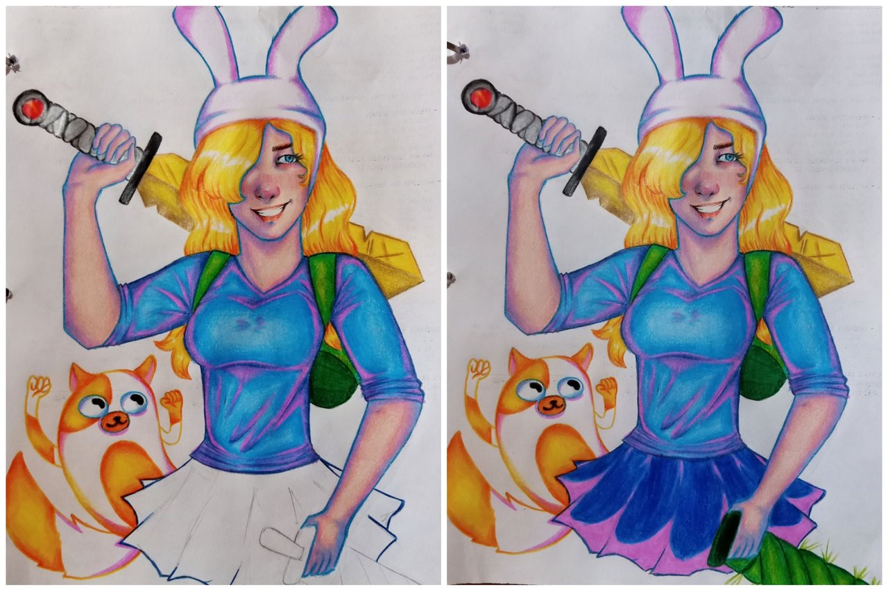 Dibujo de Fionna y Cake | Drawing of Fionna and Cake [ESP-ENG] | PeakD