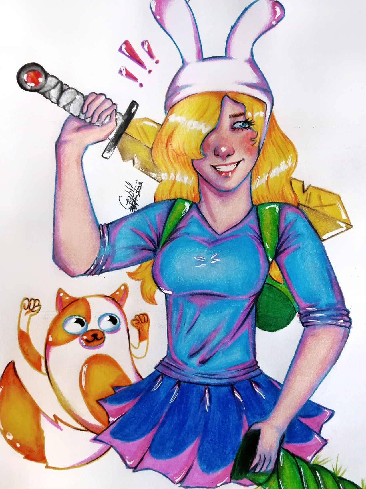 Dibujo de Fionna y Cake | Drawing of Fionna and Cake [ESP-ENG] | PeakD