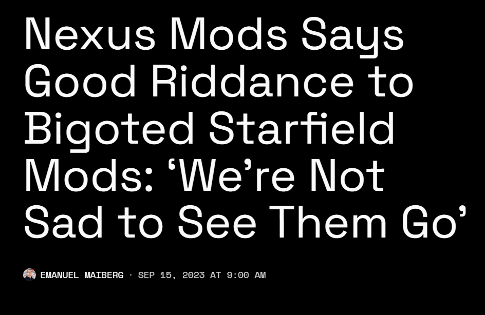 Nexus BANNING Starfield Mods That PURGE Woke Content From The Game! 
