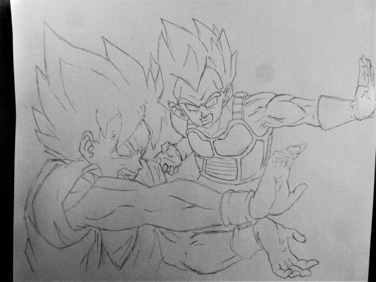 Drawing Goku vs Majin Vegeta  DragonBallZ Amino