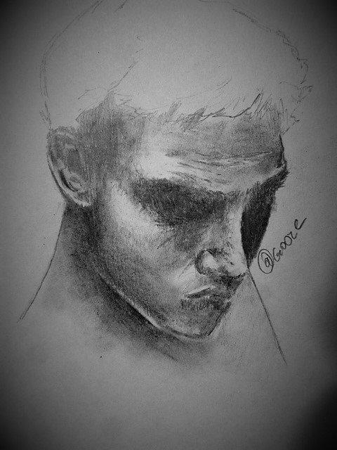 sad man face sketch