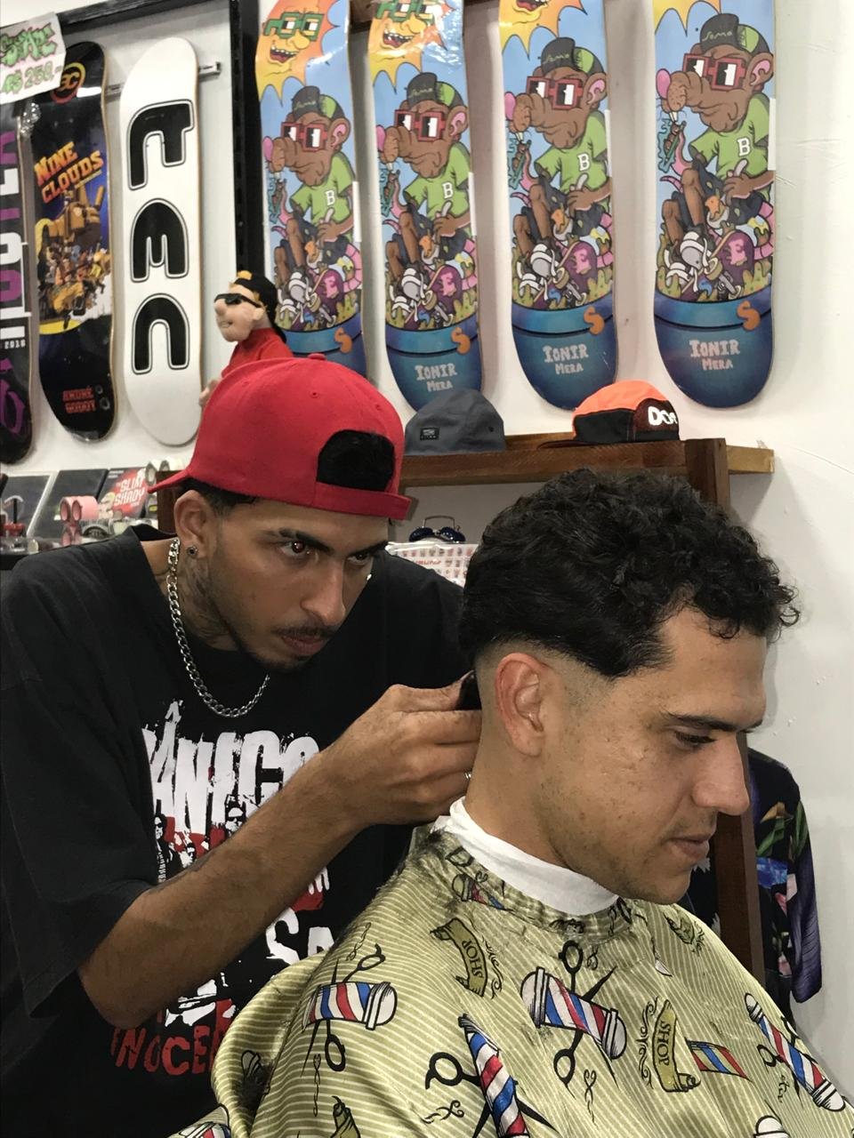 Getting my hair cut at Bless Skateshop