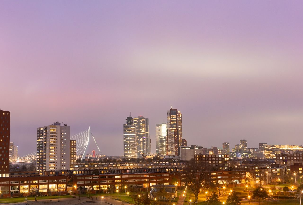 City-scape of Rotterdam by night! 