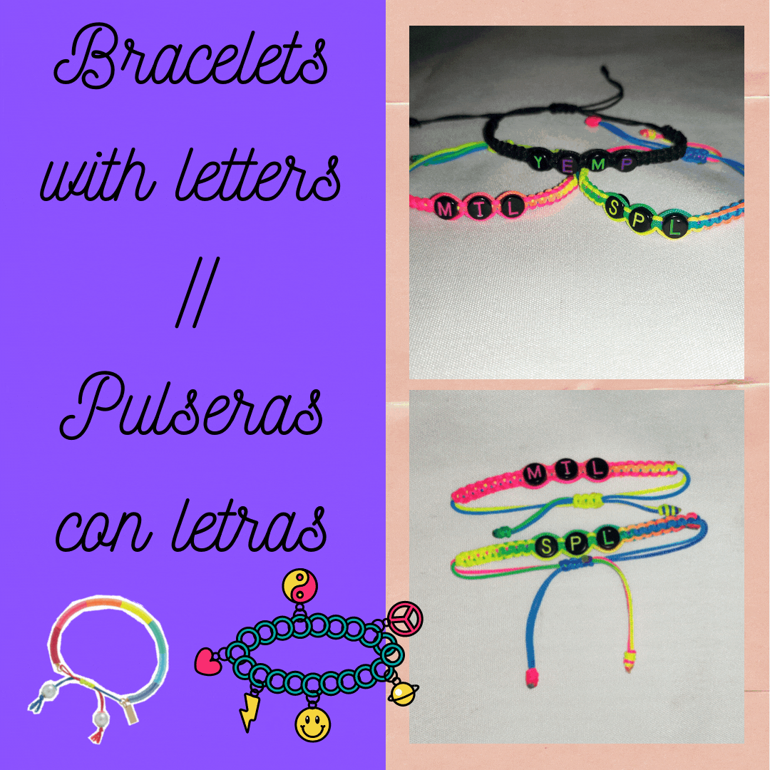 Bracelets with letters Pulseras con letras (2).gif