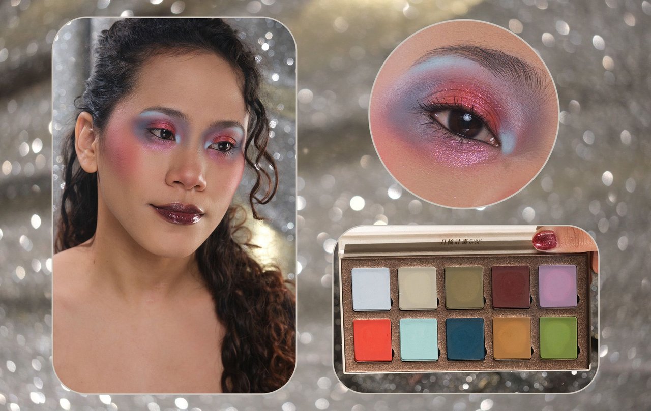Vivid pink and orange makeup