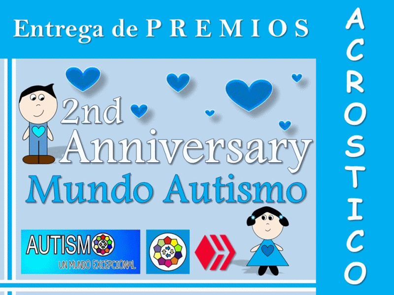  PREMIOS Acróstico Aniversario para Mundo Autismo // AWARDS Anniversary Acrostic for Mundo Autismo