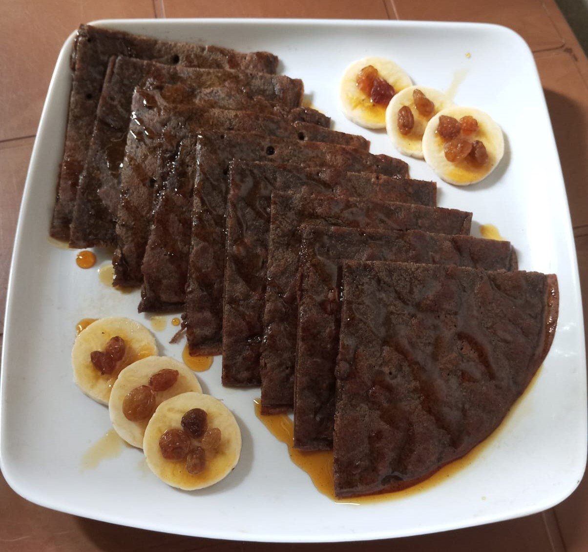 Coffee and banana breakfast.