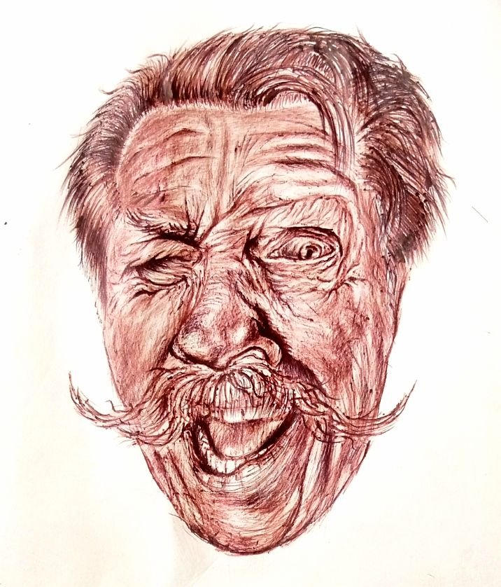 funny old man drawing