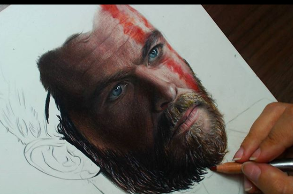 How to Draw Thor - Chris Hemsworth Step by Step Sketch tutorial with Pen -  YouTube