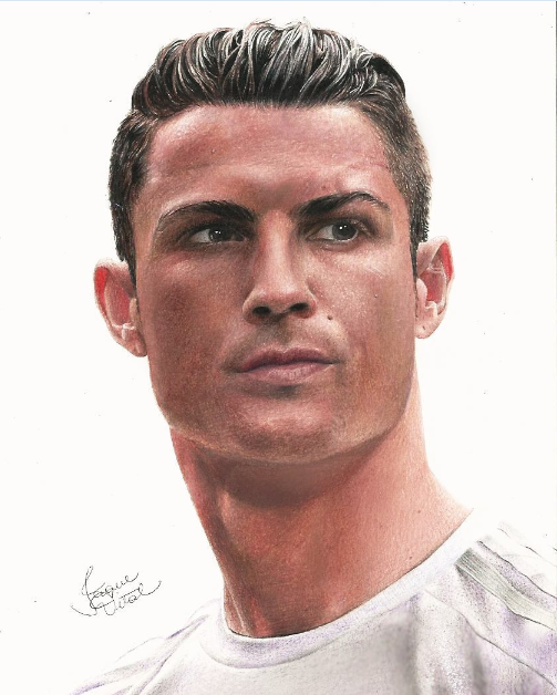 Cristiano Ronaldo Sketch Art Print by Udit Raj  Fine Art America