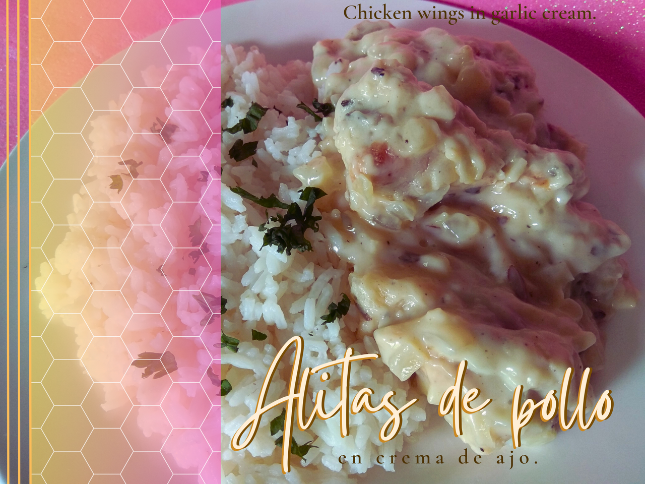 Alitas de pollo en crema de ajo. || Chicken wings in garlic cream. | PeakD
