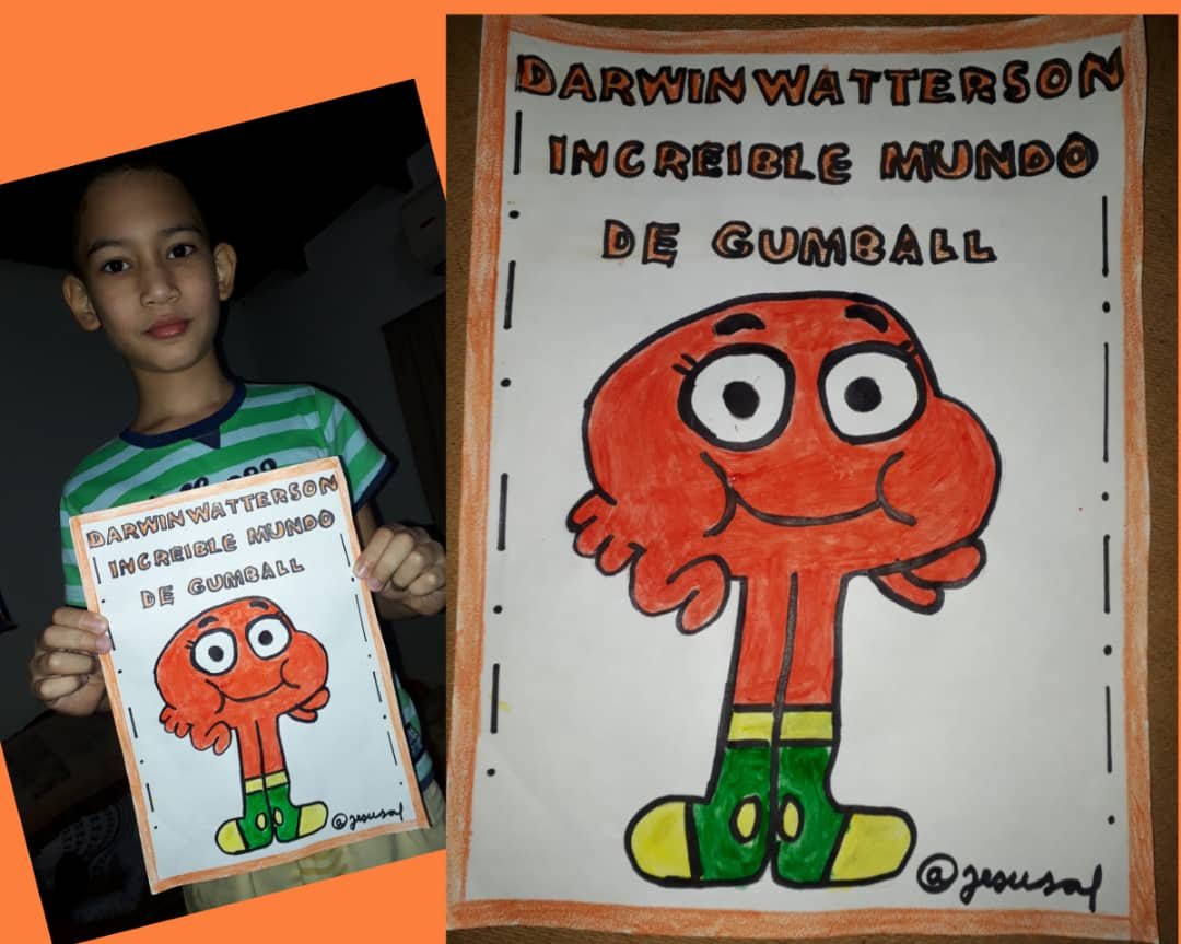 ESP- ENG) HERMOSO DIBUJO : DARWIN , DEL INCREÍBLE MUNDO DE GUMBALL  /BEAUTIFUL DRAWING : DARWIN, FROM THE INCREDIBLE WORLD OF GUMBALL | PeakD