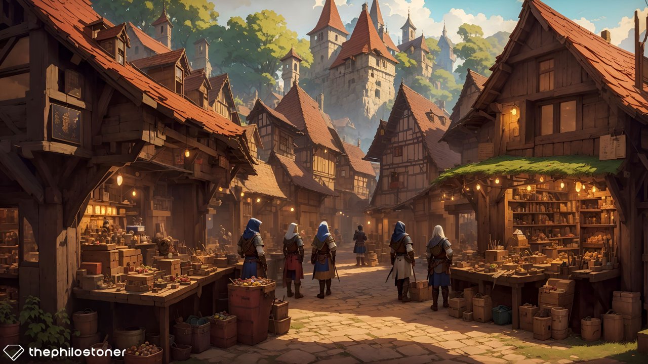 medieval town concept art
