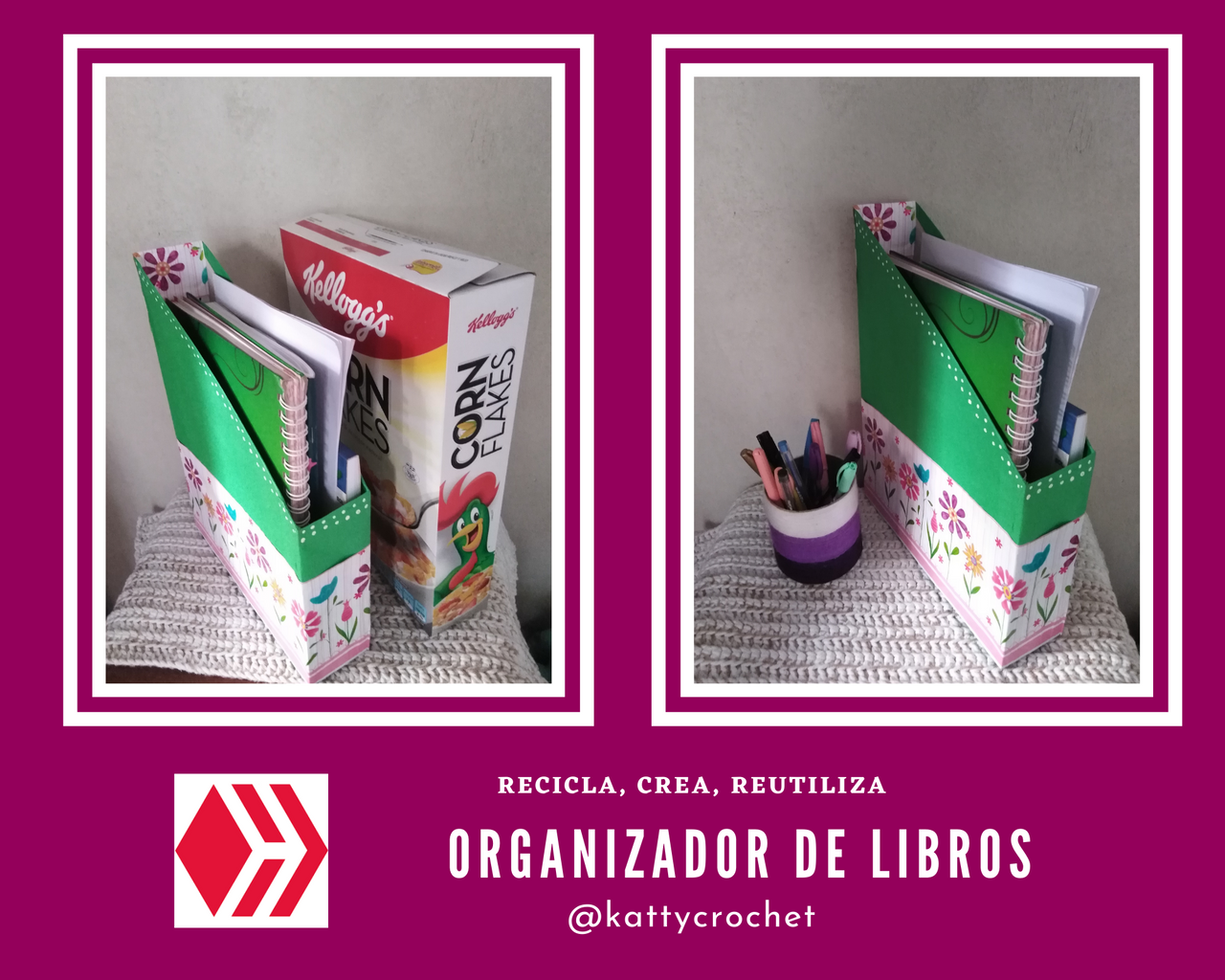 BUILD-IT WEEKLY CONTEST, Cómo elaborar un organizador de libros con una  caja de cereal. [Esp-Eng] ♻♻
