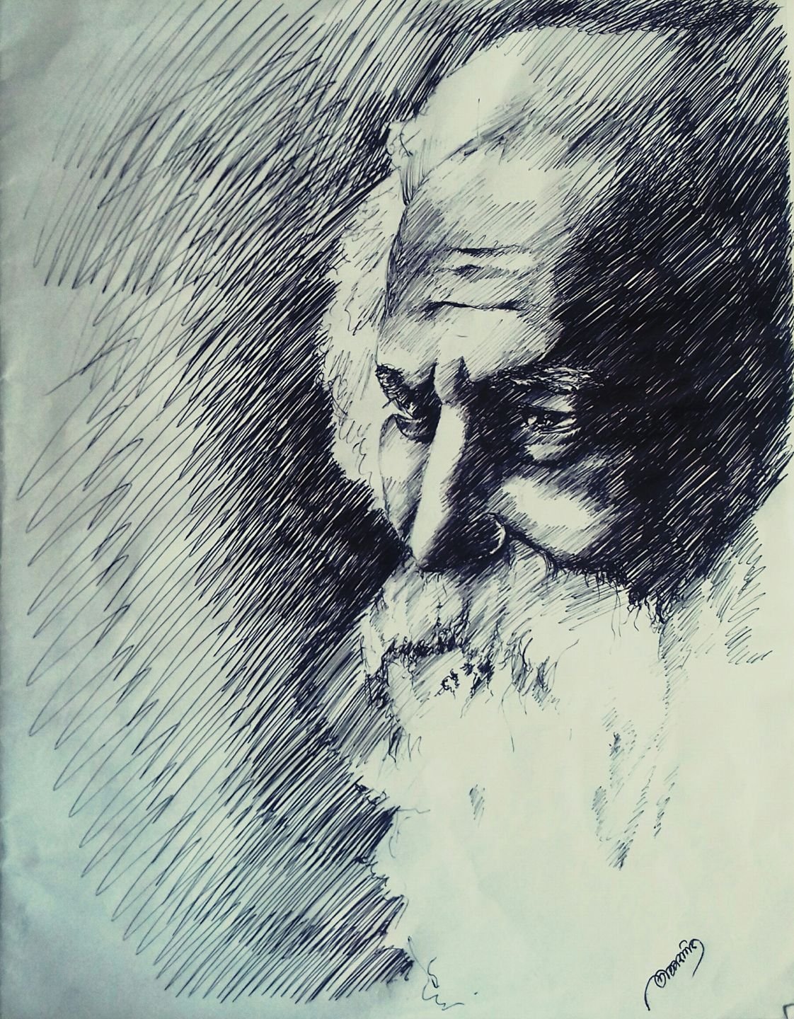 Buy Pencil Sketch Rabindranath Tagore Artwork at Lowest Price By Santanu Sen-saigonsouth.com.vn