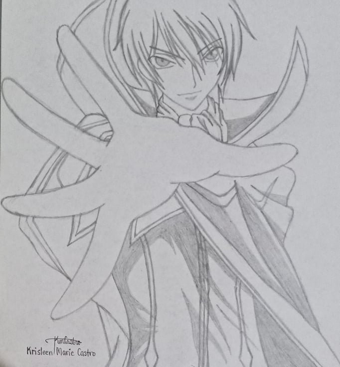 How To Draw Lelouch Lamperouge From Code Geass Lelouch Of The Rebellion  Step by Step Drawing Guide by Dawn  DragoArt