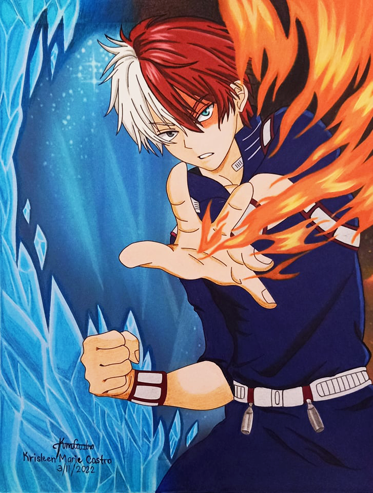 Inushikachoart on Twitter The icyhot boy This was a prctice for line  art and coloring The fire and background are copypasted cuz im a lazy ass  Todoroki todorokishoto bnha BokuNoHeroAcademia MyHeroAcademia fanart 