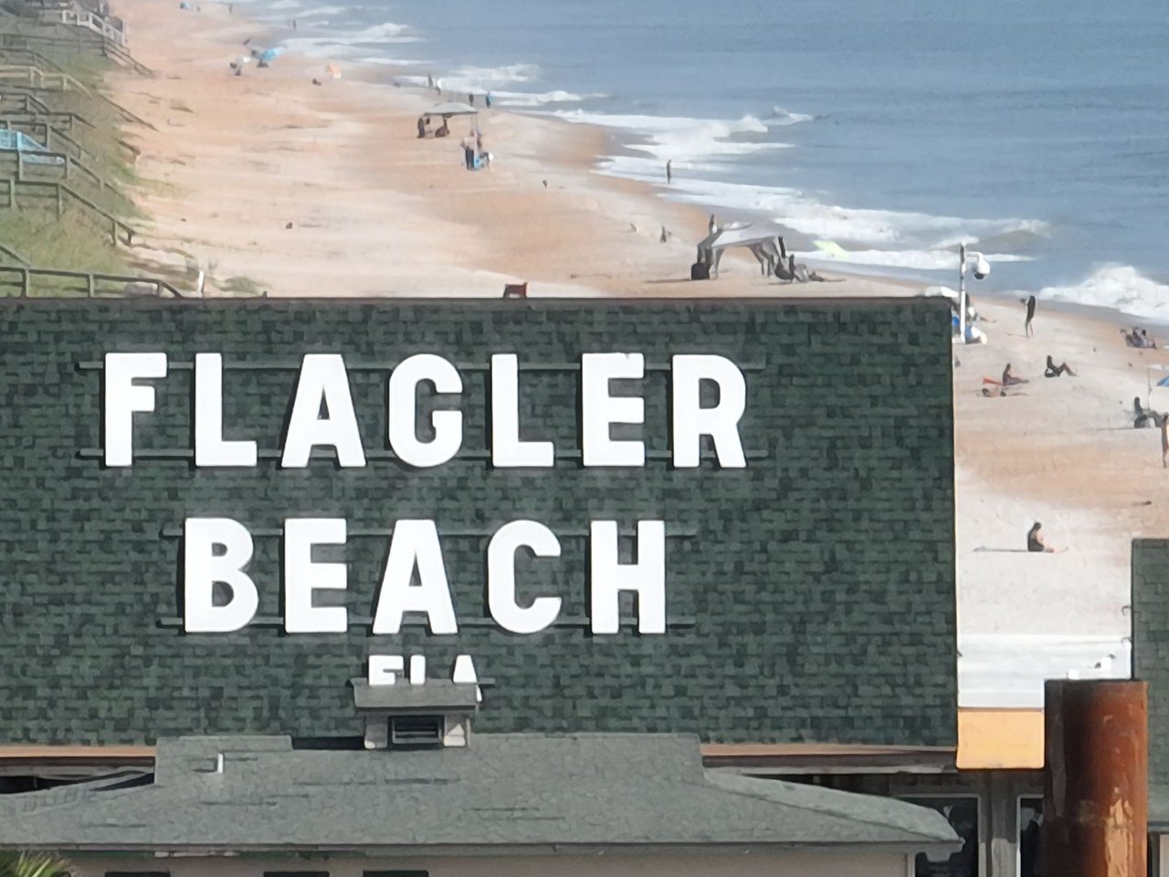 Flagler Beach Pier - Before repairs - Drone video view