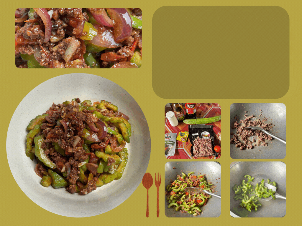Sauteed Bitter Gourd with Ground Beef Craving for Bitter Today