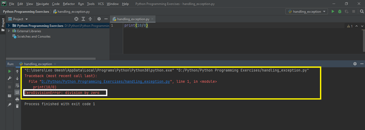 Python Exception Handling  Exception Handling Process in Python