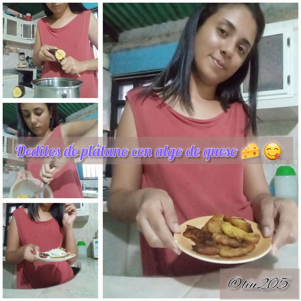 Spn/Eng /Deditos de plátano 🍌 con algo de queso 🧀 😋 /Plantain fingers 🍌 with some cheese 🧀 😋