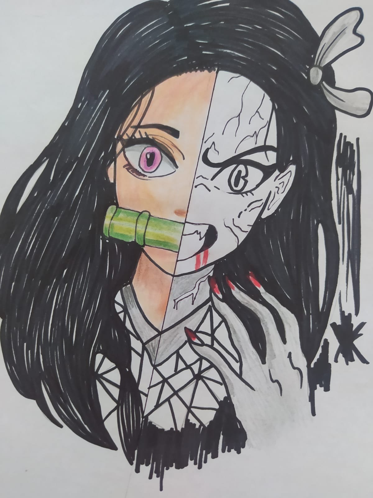 Eng - Spa] Illustration of anime character named Nezuko Kamado -  Ilustración de Personaje de anime llamado Nezuko Kamado | PeakD