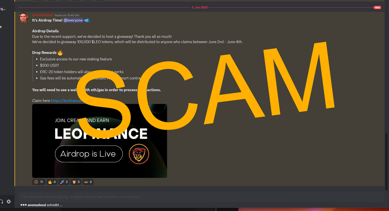 Discord where there is full of scam links
