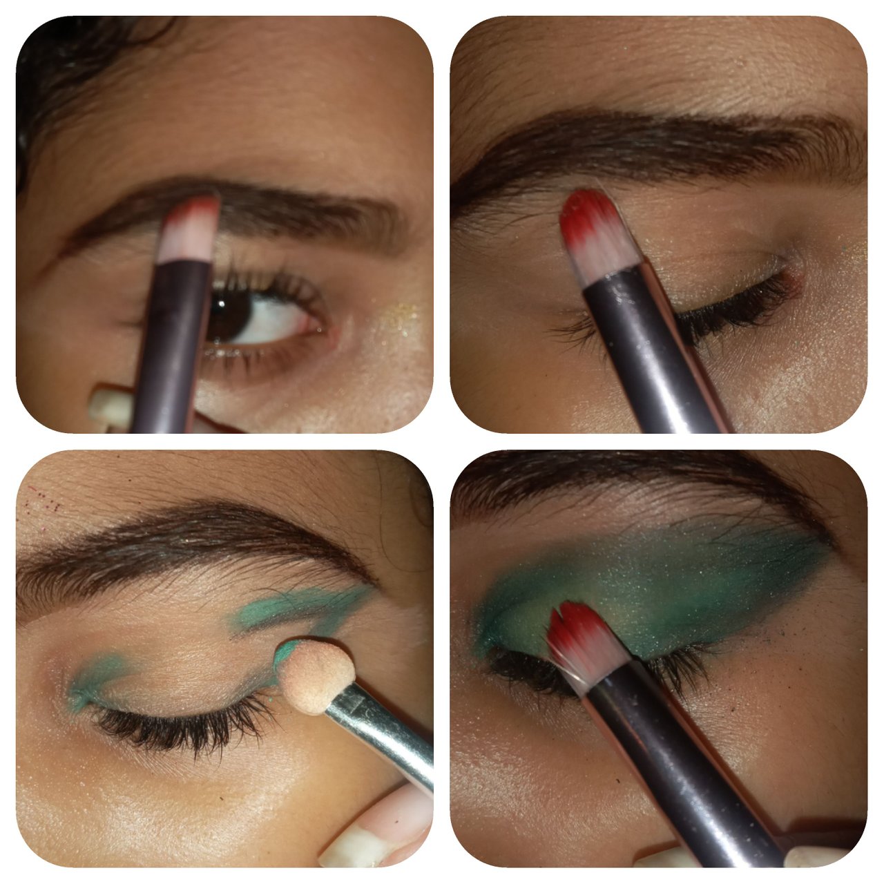 Maquillaje verde oscuro difuminado con verde claro ?? | PeakD