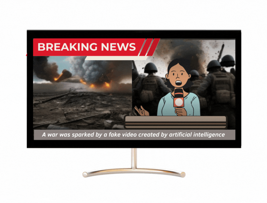 A war was sparked by a fake video created by artificial intelligence.gif