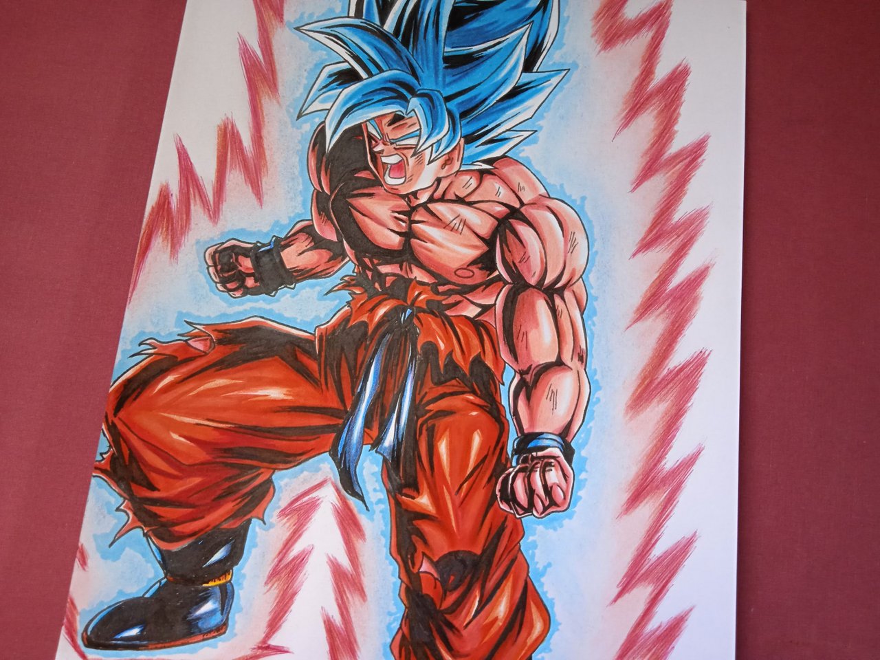 Dibujando a Goku Super Saiyajin Blue Kaio-ken | Pencil drawing. | PeakD