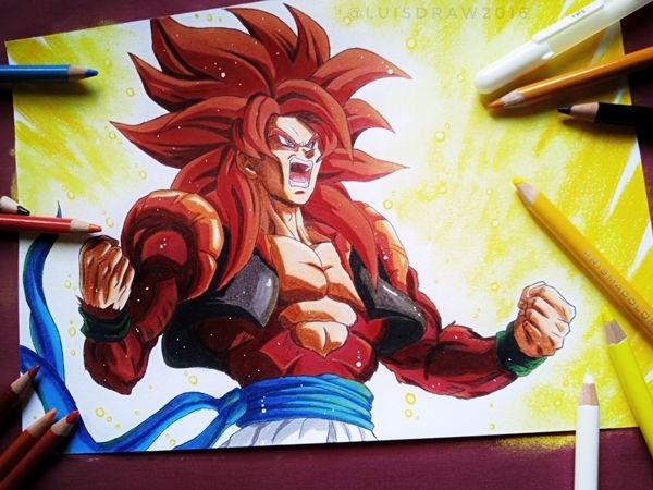 Gogeta SSJ 4  Dragon para dibujar, Cómo dibujar a goku, Dibujos