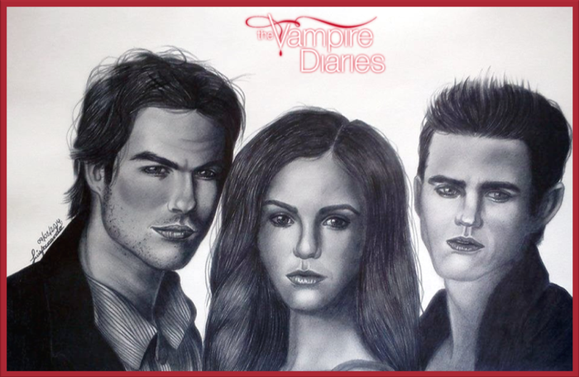 Damon Salvatore e Elena Gilbert  Vampiro dibujo, Páginas para