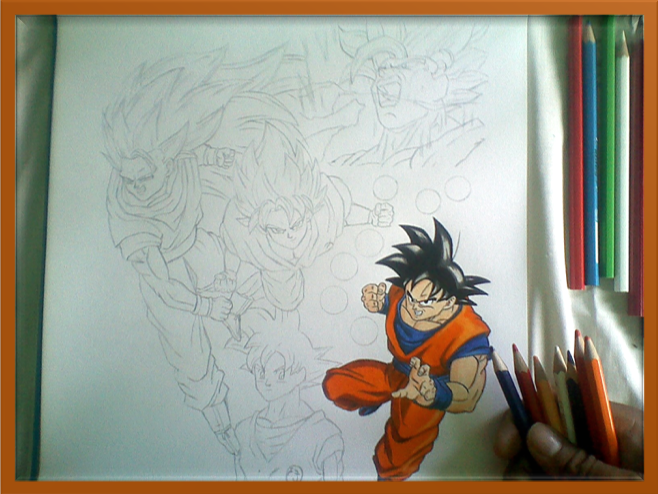 ESP-ENG] DIBUJANDO LAS TRANSFORMACIONES DE SON GOKU 