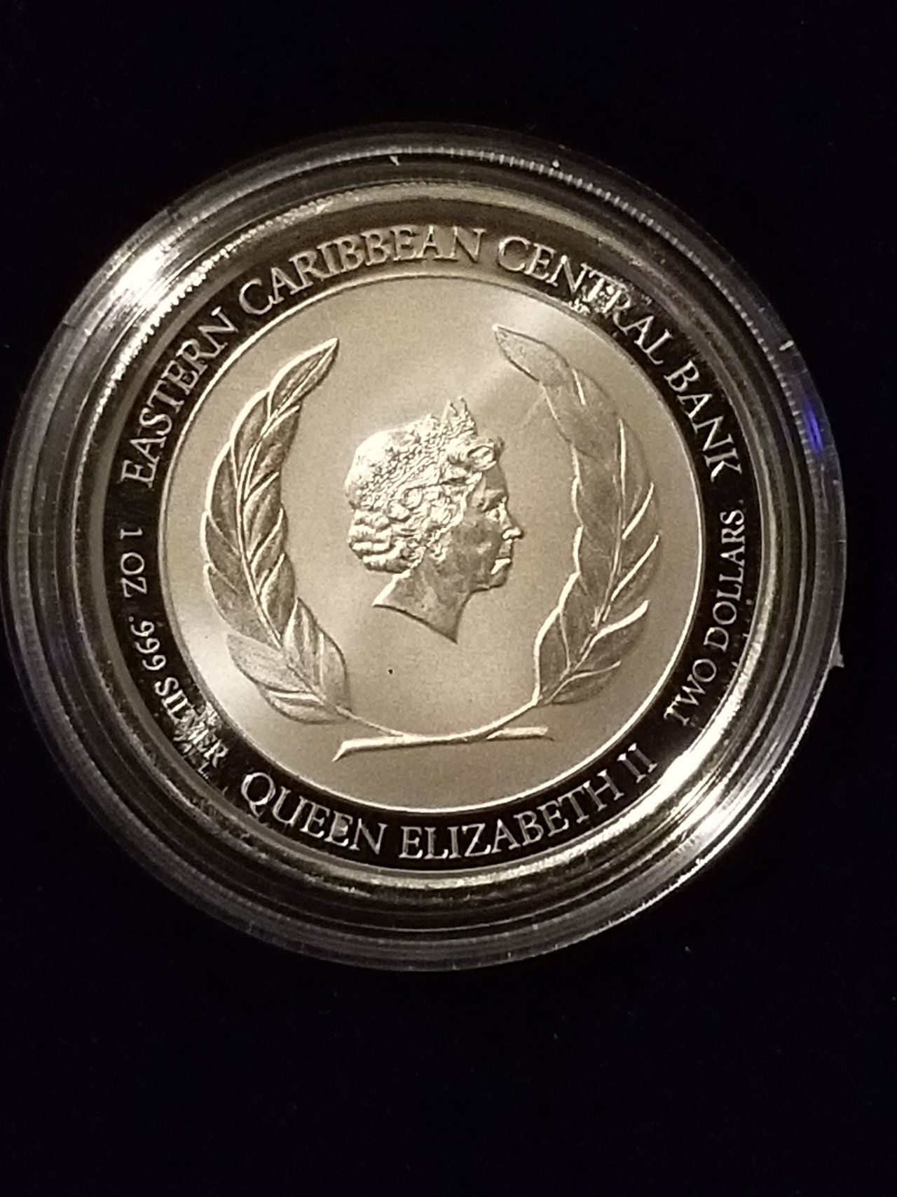 2022 1 oz Silver Dominica Mountain Chicken Coin. PeakD