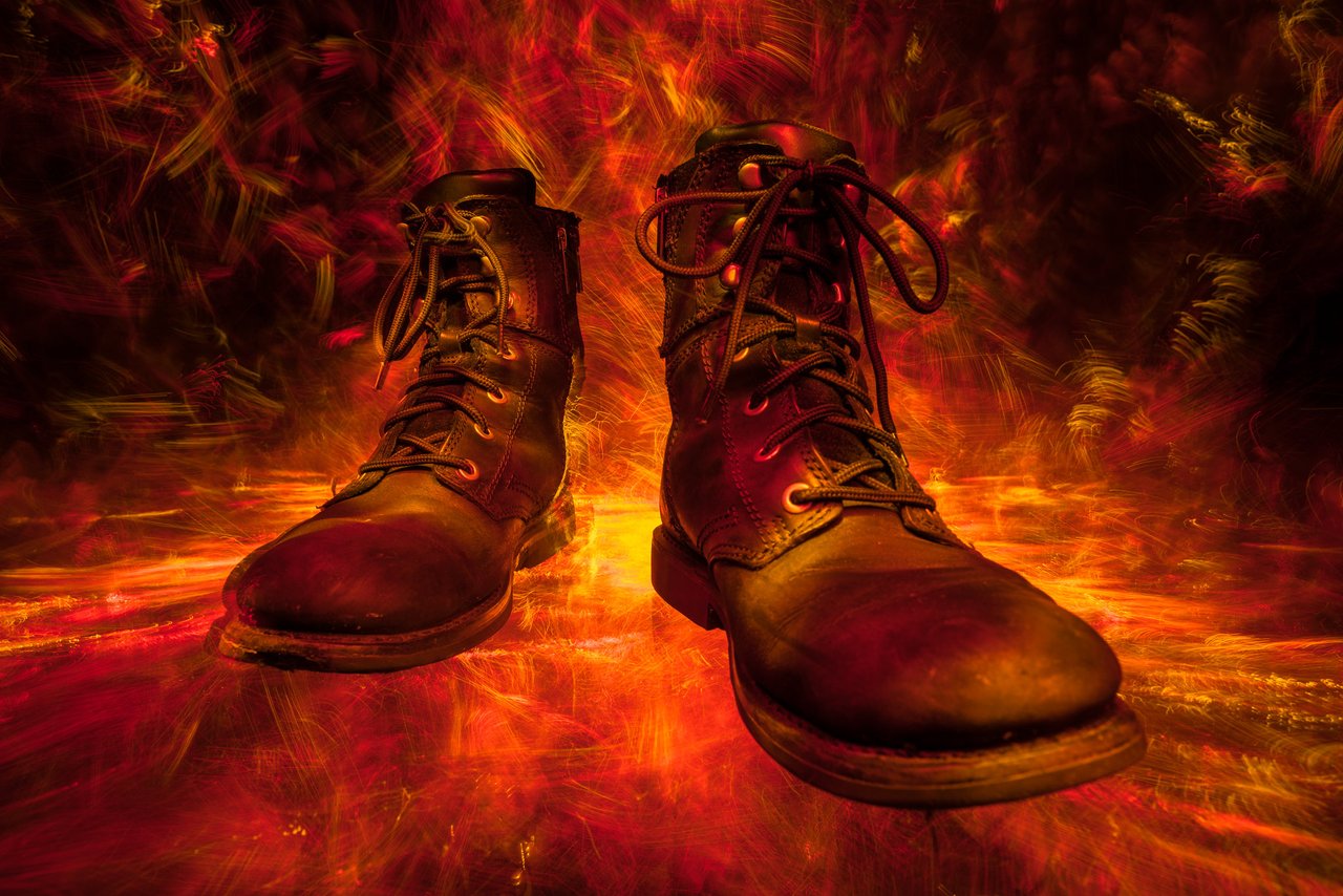 boots on fire