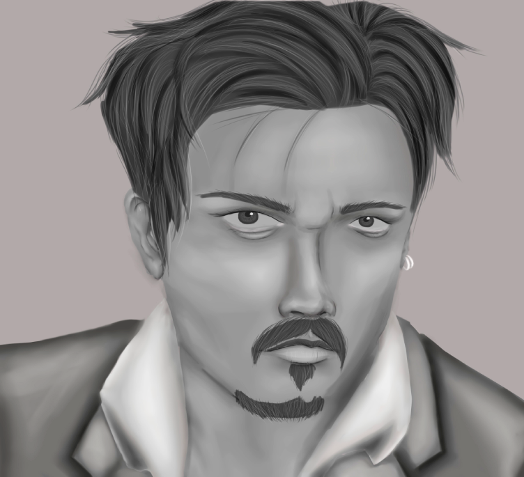 dibujo del personaje de johnny depp