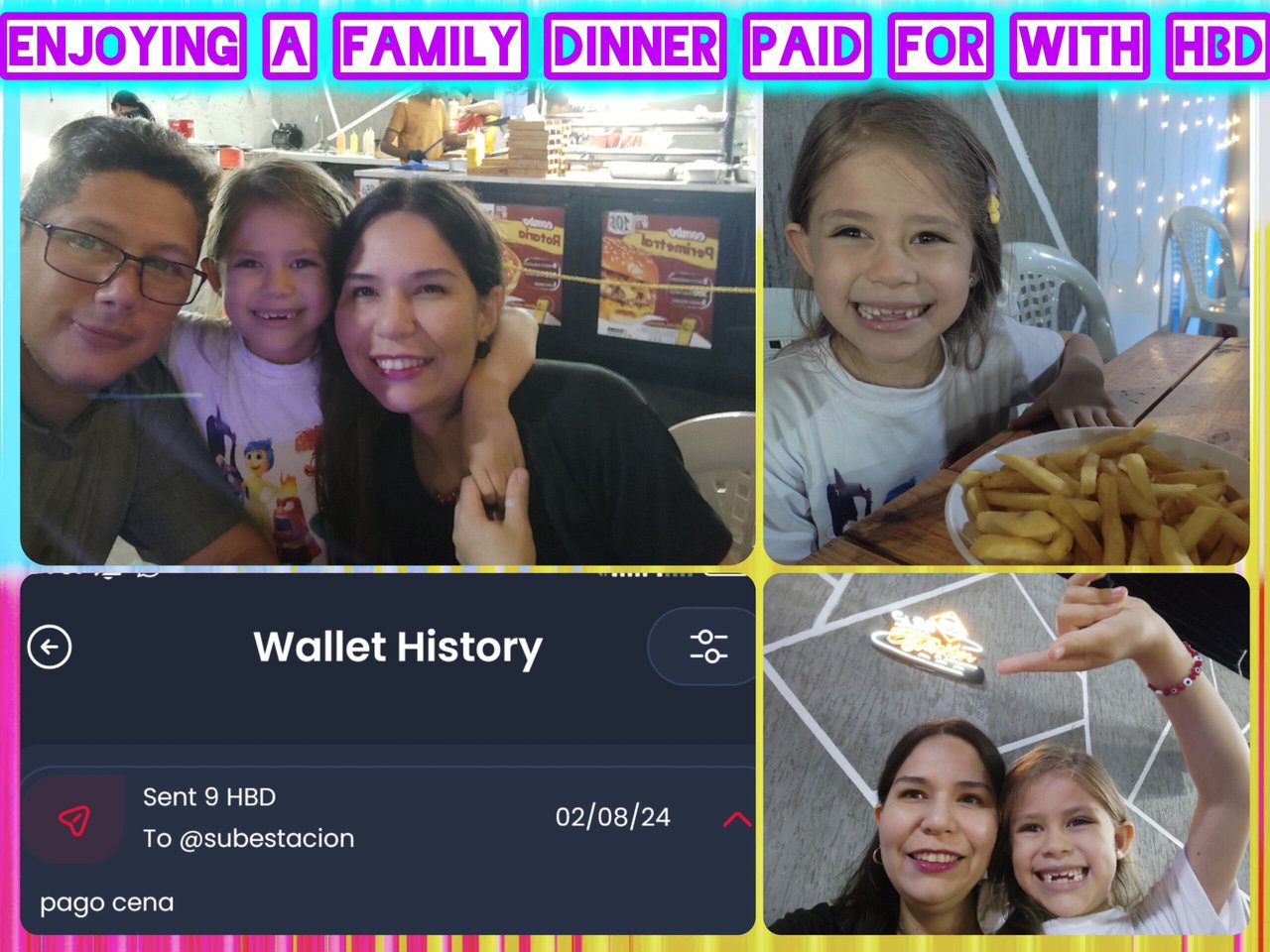 [Eng-Esp]  Enjoying a Family Dinner paid for with HBD! 🌭🍟✨ Cryptoadoption in Sucre! ❤️‍🔥