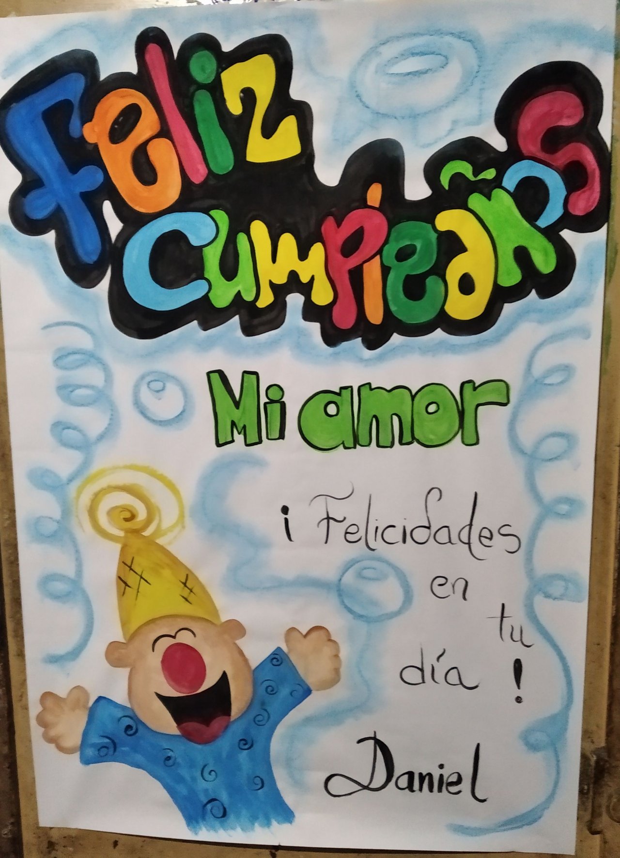 Tela decorativa con la obra «FELIZ CUMPLEAÑOS - pancarta de feliz cumpleaños»  de Daianca