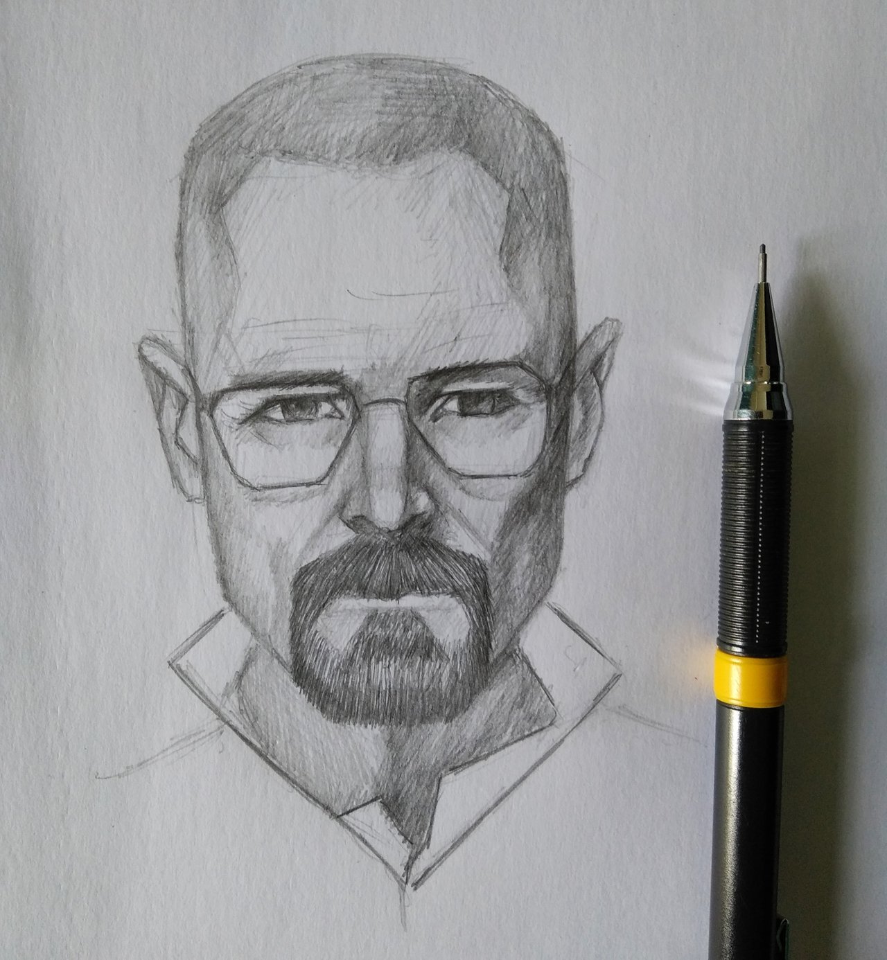 Walter white Drawing in progress  Hows it Comment down    rajnishsketchart Paper  Brustro Paper 200 gsm Pencil  Brustro   Instagram