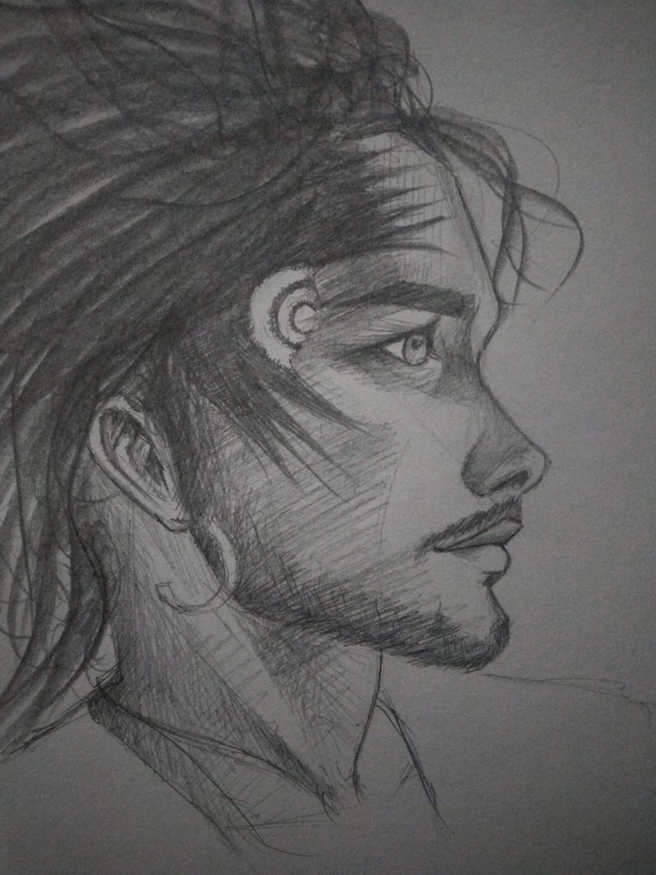 messy hair drawing male