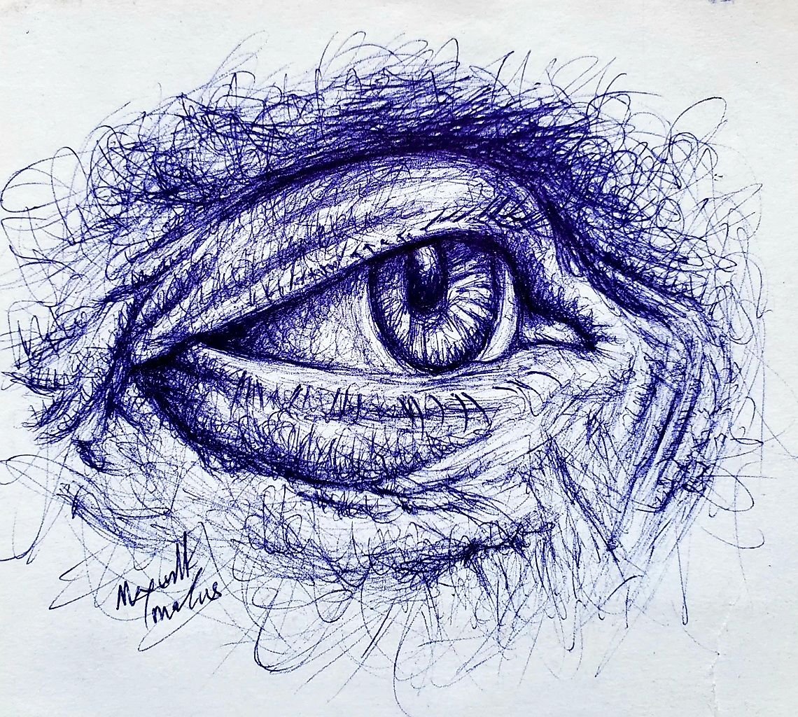 Realistic Eye and Teardrop Sketch With Ballpoint pen  Kaif Sketch  YouTube