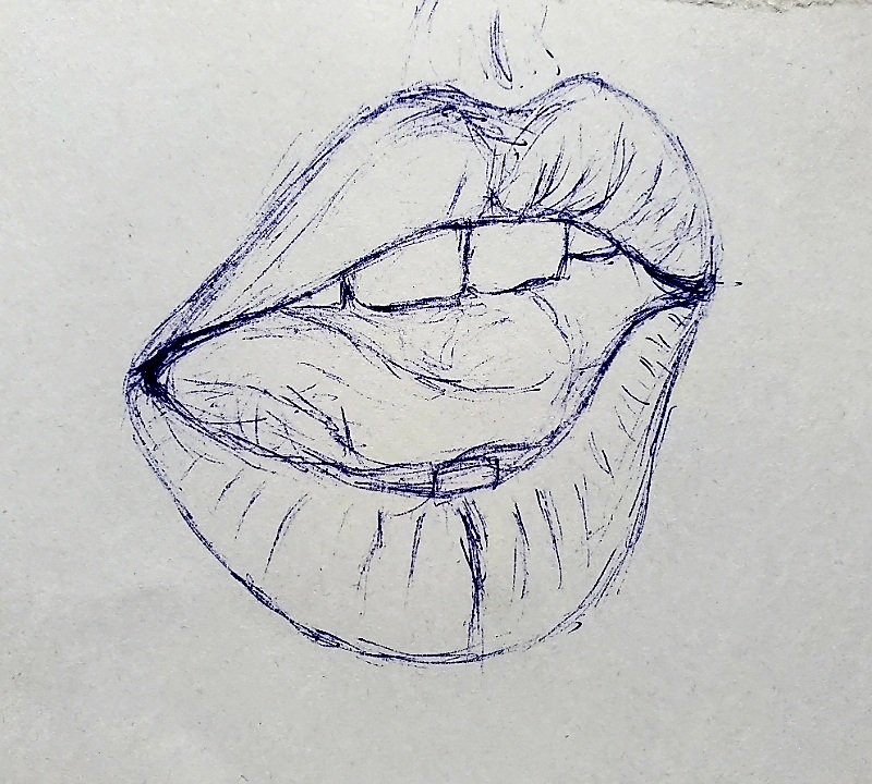 Lips with pen by Flame-Essence on DeviantArt