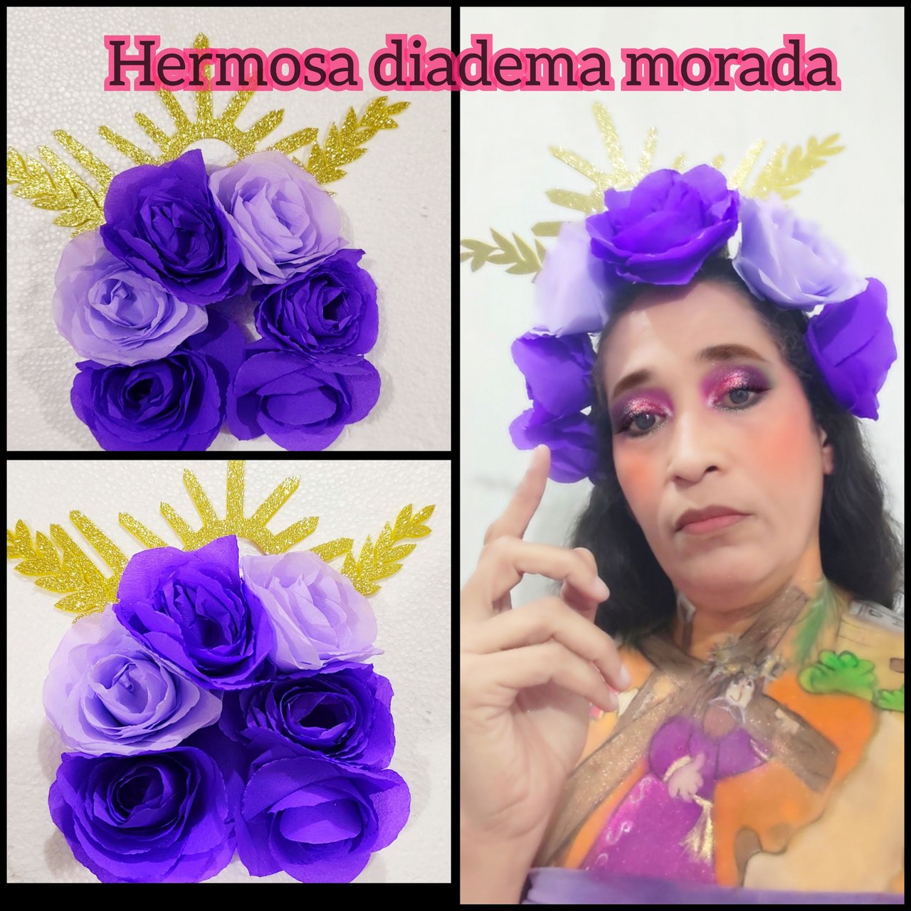 [Esp-Eng].- 💜Hermosa diadema morada 💜.//💜Beautiful purple headband.💜