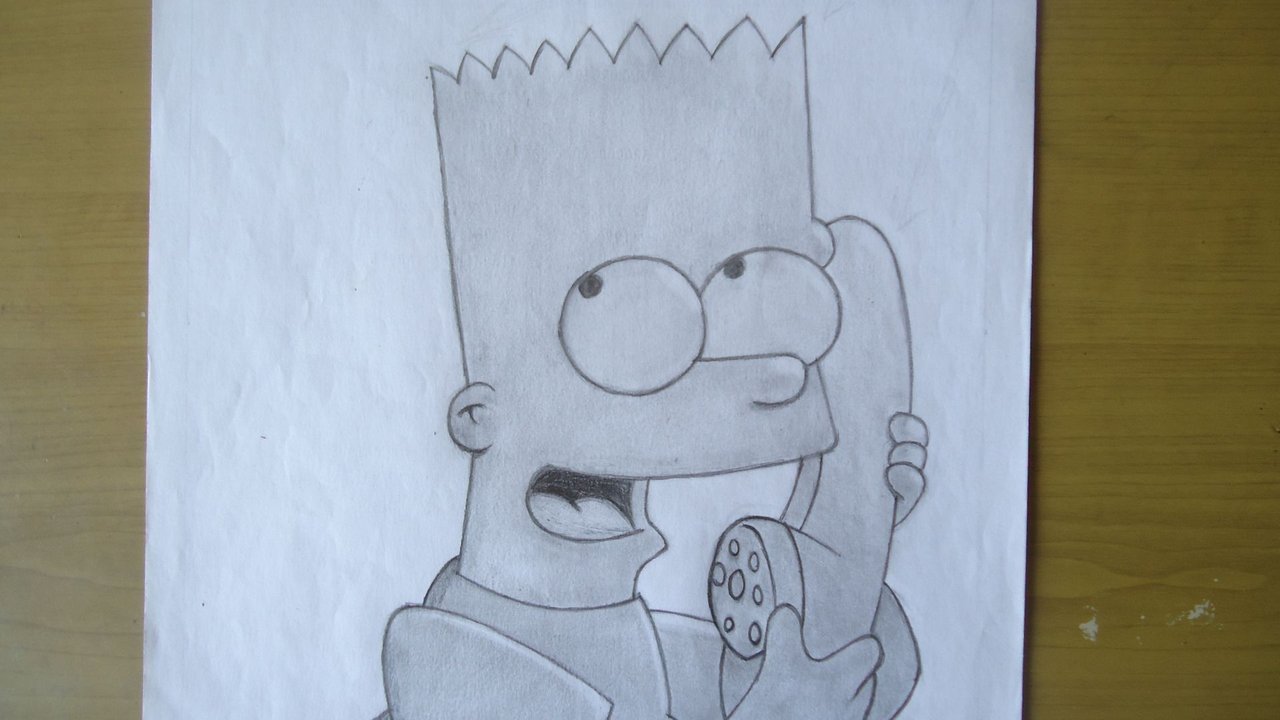 Eng/Esp] Drawing Bart Simpson (graphite version) / Dibujando a Bart Simpson  (versión grafito) | PeakD